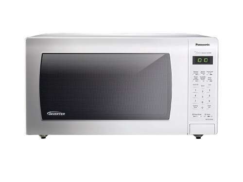 Rent to own PANASONIC Countertop Microwave Oven with Inverter Technology, Genius Sensor, Turbo Defrost and 1250W of high cooking power – NN-SN736W – 1.6 cu. Ft. (White) Keypad Inverter White