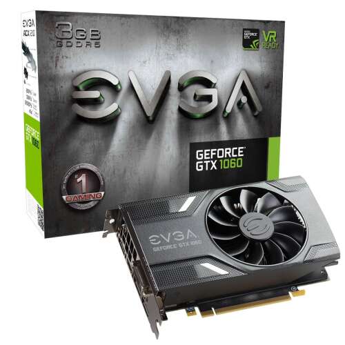 EVGA GeForce GTX 1060 3GB GAMING, ACX 2.0 (Single Fan), 3GB GDDR5, DX12 OSD Support (PXOC) Graphics Cards 03G-P4-6160-KR Single Fan Graphics Card 3GB