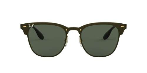 Ray-Ban Rb3576n Blaze Clubmaster Metal Square Sunglasses Gold Striped/Green 47 Millimeters