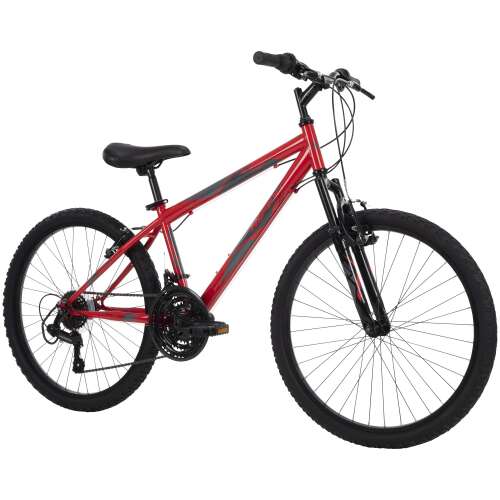 Rent to own Huffy Stone Mountain Hardtail Mountain Bike, 24 Inch, 21-Speed, Lightweight, Gloss Red (74808) Red 24 Inch Wheels/14 Inch Frame 21 Speed
