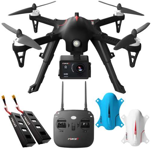 Rent to own Force1 F100GP Drone with Camera for Adults - GoPro Compatible RC Drone with 1080p HD Video Drone Camera Long Range Brushless Quadcopter with Remote Control, 2 Drone Batteries, 3 Drone Shells