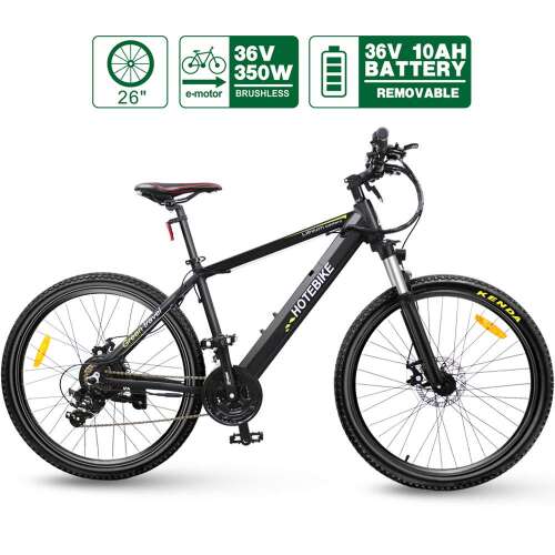 HOTEBIKE 36V 350w Ebike Electric Bike 26" E Bikes for Adults Aluminum Alloy Mountain Bicycle with 21 Speed Shift Removable Hidden Battery 160 disc Brake