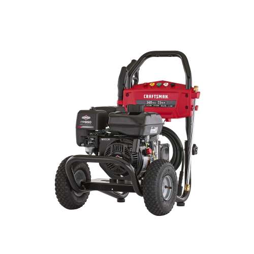 CRAFTSMAN 3400 MAX PSI at 2.4 GPM Gas Pressure Washer with Adjustable Pressure Pump, 30-Foot High-Pressure Hose, and 5 Quick-Connect Nozzles, Powered by Briggs & Stratton 3400 PSI