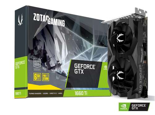 ZOTAC Gaming GeForce GTX 1660 Ti 6GB GDDR6 192-Bit Gaming Graphics Card Super Compact - ZT-T16610F-10L GTX 1660 Ti Twin Fan