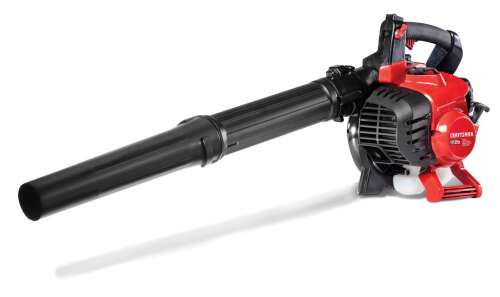 CRAFTSMAN B235 27cc, 2-Cycle Full-Crank Engine Gas Powered Leaf Blower - Handheld Gasoline Blower for Lawn Care, Liberty Red 27cc 2-Cycle Leaf Blower