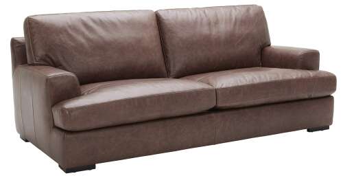 Rent to own Amazon Brand – Stone & Beam Lauren Genuine Leather Down-Filled Oversized Sofa Couch, 89"W, Dark Brown 89" Sofa Dark Brown Leather Seat