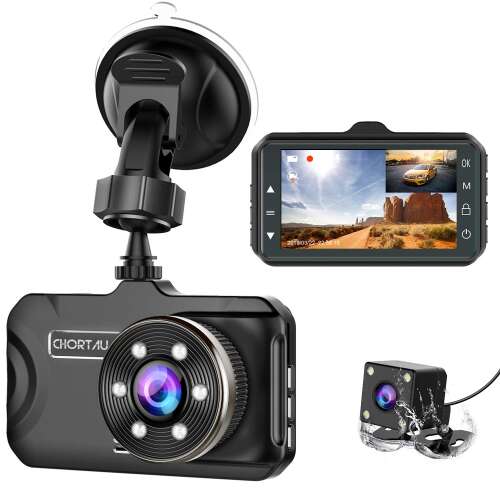 Rent to own Dash Cam Front and Rear CHORTAU Dual Dash Cam 3 inch Dashboard Camera Full HD 170° Wide Angle Backup Camera with Night Vision WDR G-Sensor Parking Monitor Loop Recording Motion Detection