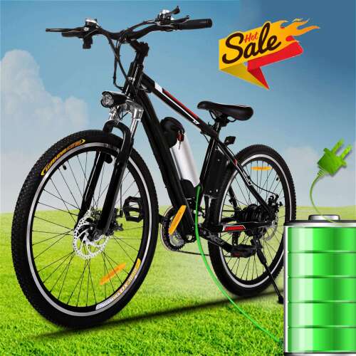 Rent to own Kemanner 26 inch Electric Mountain Bike 21 Speed 36V 8A Lithium Battery Electric Bicycle for Adult (Black/Red)