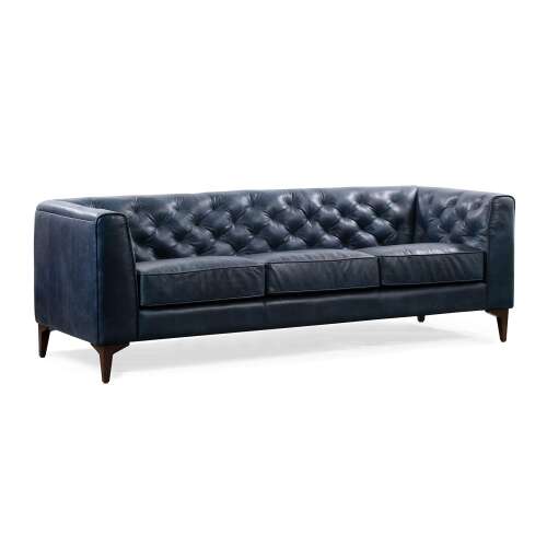 Rent to own POLY & BARK Essex Sofa in Full-Grain Semi-Aniline Italian Tanned Leather, Midnight Blue
