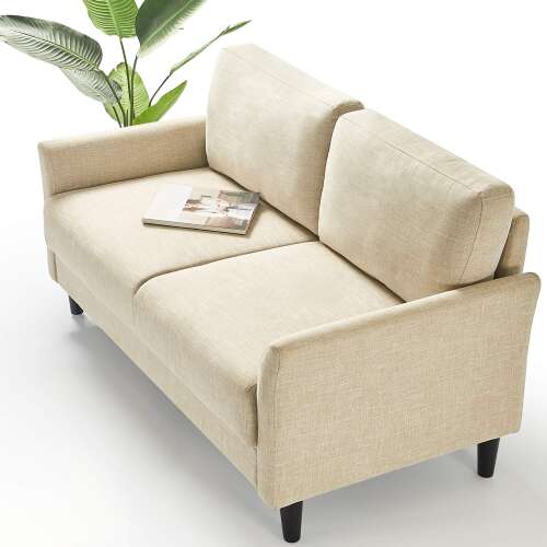 ZINUS Jackie Loveseat Sofa / Easy, Tool-Free Assembly, Beige Beige Loveseat