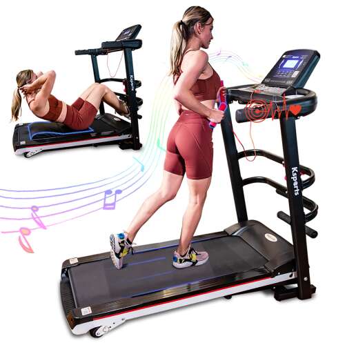 Rent to own Ksports Treadmill Bundle Comprising of Electric Folding  Treadmill with Auto/Manual Incline Sit Ups Rack & Ab Mat, Dumb Bells for  Home Office Gym Small Spaces, Running Machine with Smart