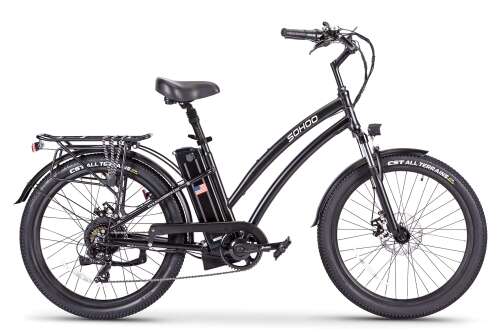 Rent to own SOHOO 48V500W13Ah 26" Step-Thru Beach Cruiser Electric Bicycle City E-Bike Mountain Bike Black