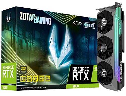 Rent to own ZOTAC Gaming GeForce RTX 3080 AMP Holo 10GB GDDR6X 320-bit 19 Gbps PCIE 4.0 Graphics Card, IceStorm 2.0 Advanced Cooling, Spectra 2.0 RGB Lighting w/RGB LED Backplate, 1770Mhz Boost, ZT-A30800F-10P