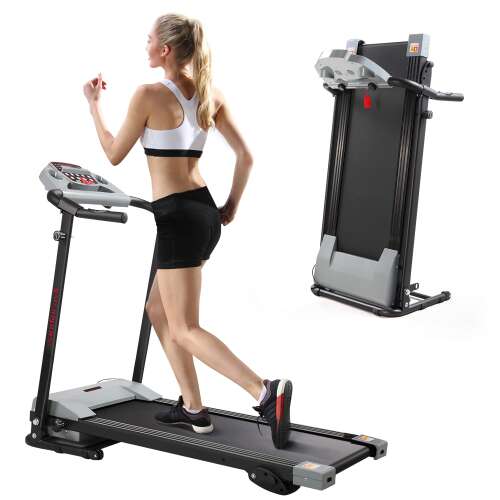 Sandinrayli Folding Electric Treadmill, Running Machine w/3 Manual Incline & 12 Preset Program, for Home Office Workout, Grey
