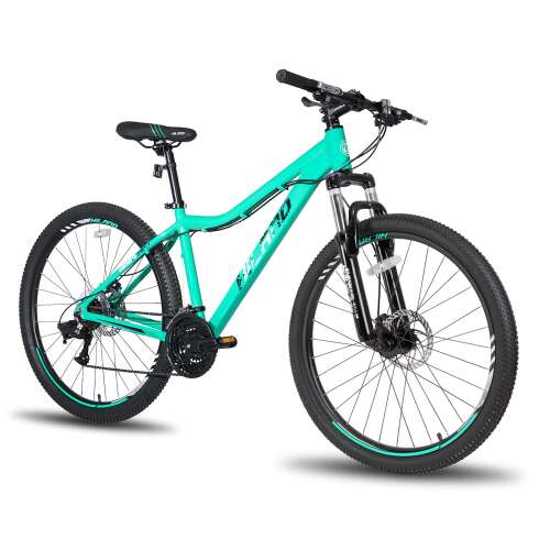 Hiland Mountain Bike 26/27.5 Inch Aluminum Frame 21 Speed with Dual Disc Brake Lock-Out Suspension Fork for Woman Green 26 inch wheel