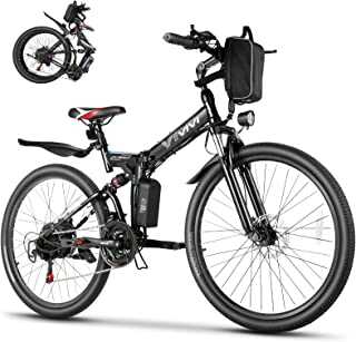 Rent to own VIVI Folding Electric Bike, 500W Electric Mountain Bike, 26" Electric Bicycle with Removable Battery, 22MPH Electric Bikes for Adults, Up to 50Miles Range, Dual Shock Absorber