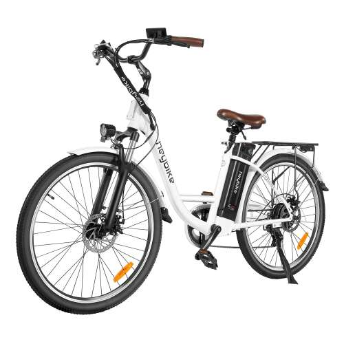 Heybike Cityscape Electric Bike 350W Electric City Cruiser Bicycle-Up to 40 Miles- Removable Battery, Shimano 7-Speed and Dual Shock Absorber, 26" Electric Commuter Bike for Adults White