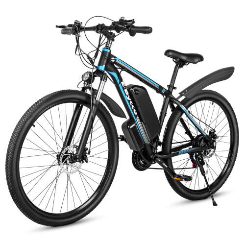 29'' 500W Electric Mountain EBike for Adults, 21 Speed Gears Off Road Beach Sand Snow Electric Bicycle with 48V 10AH Removable Waterproof Battery Commute EBike with Dual Disc Brakes
