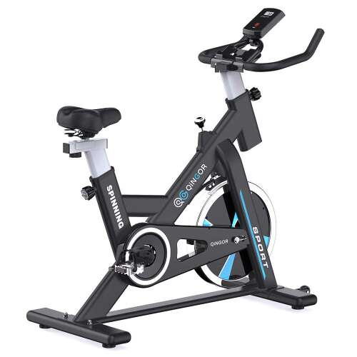 Exercise Bike Stationary Indoor Cycling Bikes - 35 lbs Flywheel Belt Drive Bicycle with LCD Monitor, IPad Mount, Comfortable Seat Cushion for Home Cardio Workout Bike Training Black