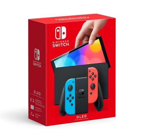 Rent to own Nintendo Switch – OLED Model w/ Neon Red & Neon Blue Joy-Con Neon Blue and Red Console