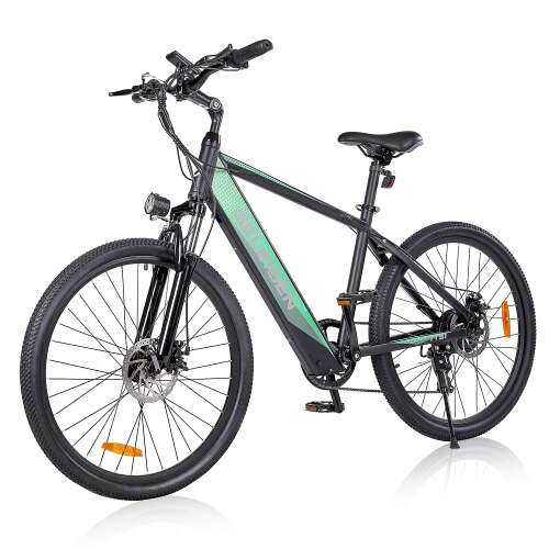 Electric Bike Adult, GELEISEN 26" 350W Ebike Electric Mountain Bike with 36V/10Ah Removable Battery, 5 Level Pedal Assist, LCD Display with USB, Shimano Rear 7 Speed Gears[Gifts for Men Women] Black-green