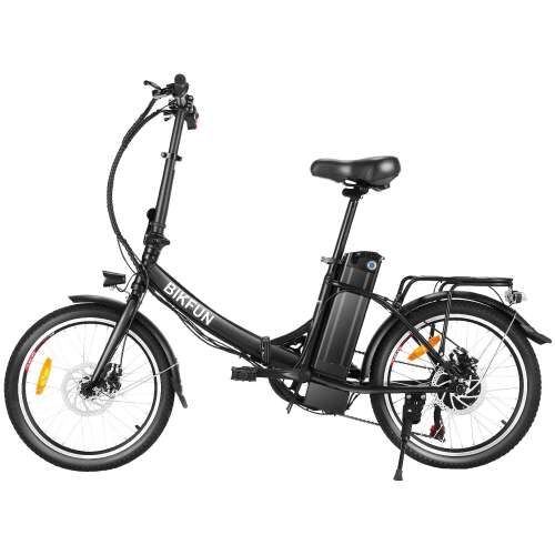 ANCHEER 20" Folding Electric Bikes for Adults, 350W Brushless Rear Motor 36V 10Ah Removable Battery Shimano 7-Speed, 20 inch Foldable E-Bike Cruiser up to 20mph 20" Folding Cruiser-black