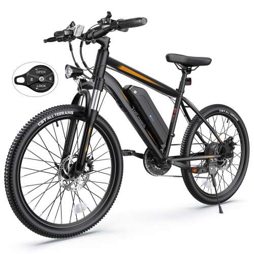 Electric Bike, TotGuard Electric Bike for Adults, 26" Ebike 350W Adult Electric Bicycles, 19.8MPH 37.3Miles Electric Mountain Bike, 36V 10.4Ah Battery, Suspension Fork, Shimano 21 Speed Gears Orange