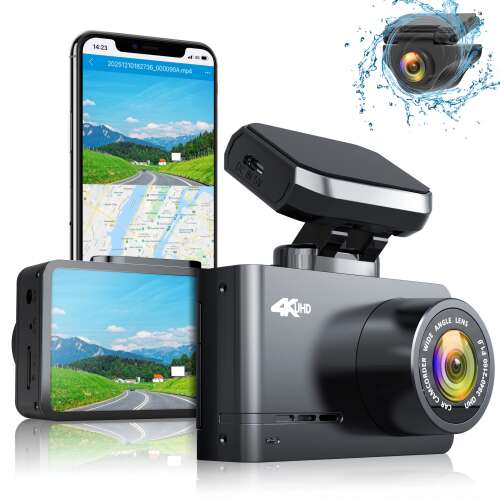 Rent to own WOLFBOX 4K Dash Cam Front and Rear, Car Camera for Cars with Built-in WiFi GPS, Dual Dash Camera with 170° Wide Angle, WDR Night Vision, Loop Recording, G-Sensor, Parking Monitor, Max Support 128GB