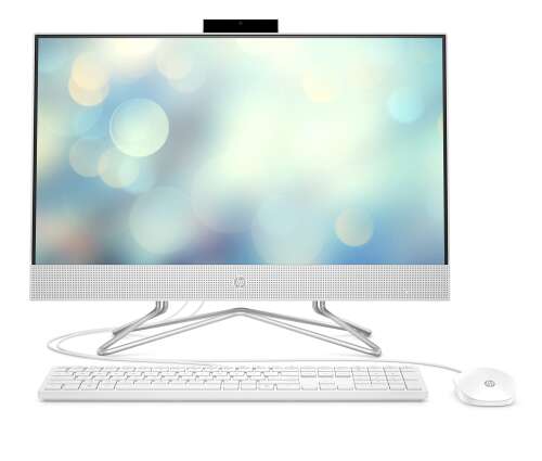 HP 22" All-in-One Desktop - AMD Athlon Silver, AMD Radeon Graphics, 4GB RAM, 256GB SSD, Windows 11 Home - Snow White