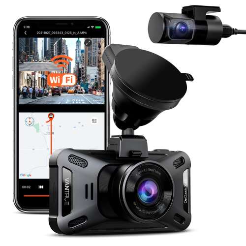 Rent to own Vantrue X4S Duo 4K 5G WiFi Dual Dash Cam, 4K Front and 1080P Rear Wireless Dash Camera with Free APP, 24/7 Parking Mode, Super Night Vision, Motion Detection, G-Sensor, Capacitor, Support 256GB Max