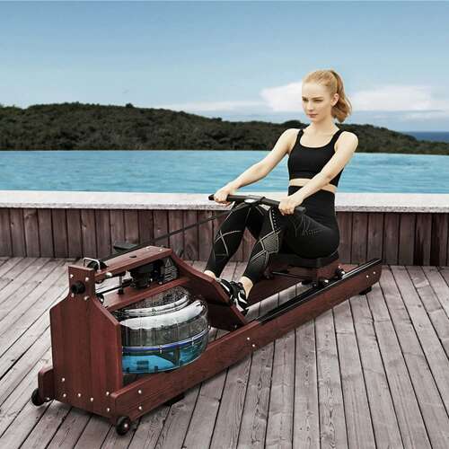 Rent to own PETKABOO Water Rowing Machine, Walnut Wood Rower Machine ...