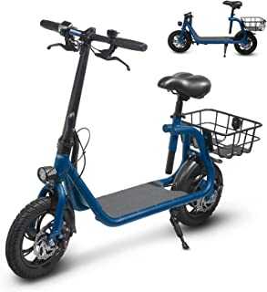 Rent to own SEHOMY Electric Scooter Adults with Seat, Portable Scooters for Adults 15.5MPH Lightweight, Foldable 450W Motor Battery E-Scooter Basket, 265lbs Max Load Electronic Scooter 2 Wheel