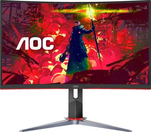 AOC - G2 Series C27G2 27" LED Curved FHD FreeSync Premium Monitor (DisplayPort, HDMI, VGA) - Black/Red