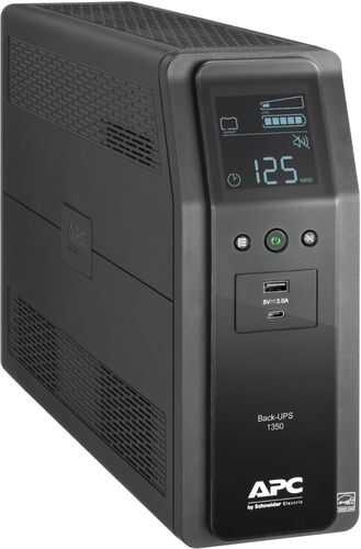 APC - Back-UPS Pro 1350VA 10-Outlet/2-USB Battery Back-Up and Surge Protector - Black