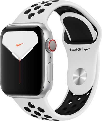 Rent to own Apple Watch Nike Series 5 (GPS + Cellular) 40mm Silver Aluminum Case with Pure Platinum/Black Nike Sport Band - Silver Aluminum