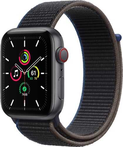 Apple Watch SE (GPS + Cellular) 44mm Space Gray Aluminum Case with Charcoal Sport Loop - Space Gray (AT&T)