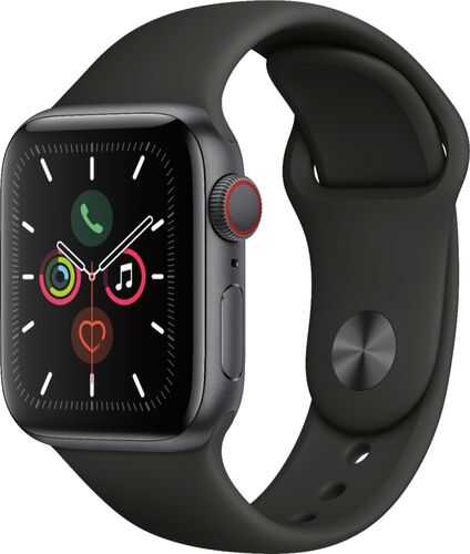Rent to own Apple Watch Series 5 (GPS + Cellular) 40mm Space Gray Aluminum Case with Black Sport Band - Space Gray Aluminum (AT&T)