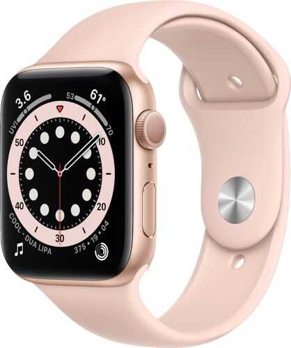 Lease Apple Watch Series 6 (GPS) in Gold with Pink Sand Sport Band