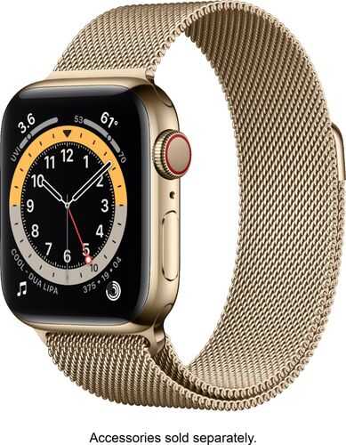 Rent to own Apple Watch Series 6 (GPS + Cellular) 40mm Gold Stainless Steel Case with Gold Milanese Loop - Gold (AT&T)