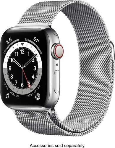 Apple Watch Series 6 (GPS + Cellular) 40mm Silver Stainless Steel Case with Silver Milanese Loop - Silver (AT&T)