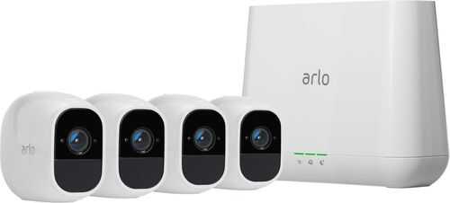 Rent to own Arlo - Pro 2 4-Camera Indoor/Outdoor Wireless 1080p Security Camera System - White