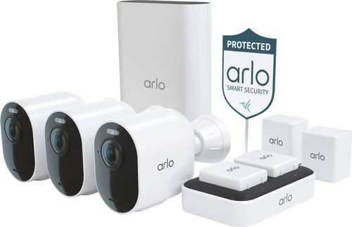 Arlo - Ultra 2 Spotlight Camera Security Bundle – Wire-Free Indoor/Outdoor 4K Security Camera with Color Night Vision (3-pack) - White