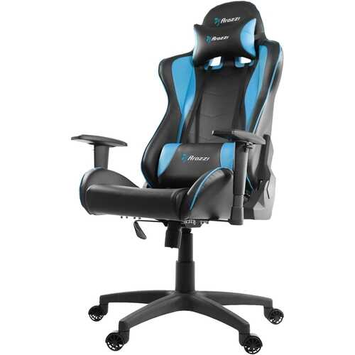 Arozzi - Forte PU Leather Ergonomic Gaming Chair - Black - Blue Accents