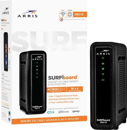 Rent to own ARRIS - SURFboard AC1600 Dual-Band Router with 16 x 4 DOCSIS 3.0 Cable Modem - Black