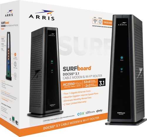 Rent to own ARRIS - SURFboard DOCSIS 3.1 Cable Modem & Dual-Band Wi-Fi Router for Xfinity and Cox service tiers - Black