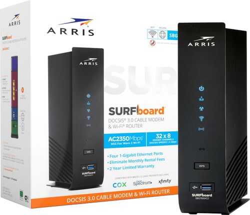 Rent to own ARRIS - SURFboard Dual-Band AC2350 with 32 x 8 DOCSIS 3.0 Cable Modem - Black