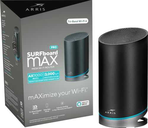 Rent to own ARRIS - SURFboard mAX Pro Wireless-AX11000 Tri-Band Mesh Wi-Fi 6 Router - Black
