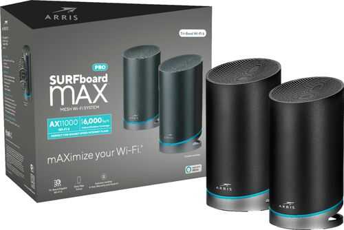 Rent to own ARRIS - SURFboard mAX Pro Wireless-AX11000 Tri-Band Mesh Wi-Fi 6 System - Black