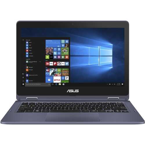 Rent to own ASUS - Vivobook 2-in-1 11.6" Touch-Screen Laptop - Intel Celeron N3350 - 4GB Memory  - 64GB eMMC - Star Grey - Gray