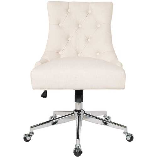 AveSix - Amelia 5-Pointed Star Fabric and Steel Office Chair - Linen